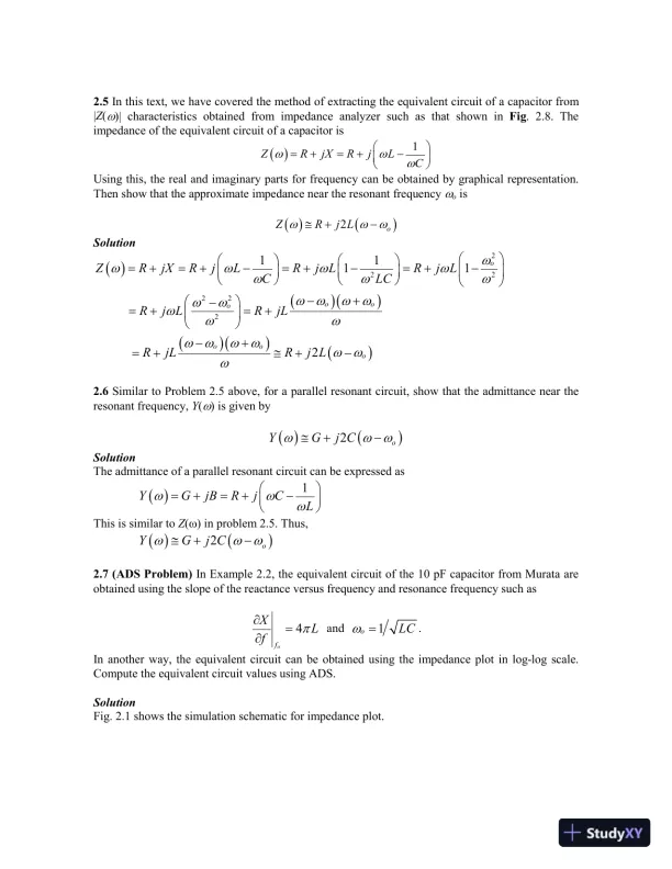 Solution Manual for Microwave Circuit Design A Practical Approach Using ADS, 1st Edition - Page 6 preview image