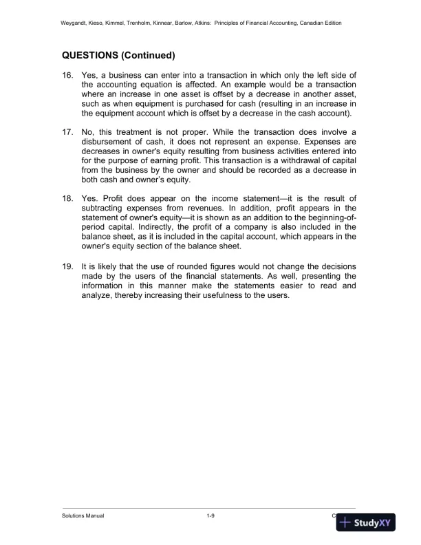 Solution Manual for Principles of Financial Accounting, Canadian Edition - Page 10 preview image