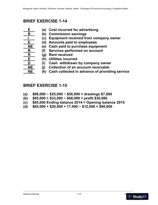 Solution Manual for Principles of Financial Accounting, Canadian Edition - Page 16 preview image