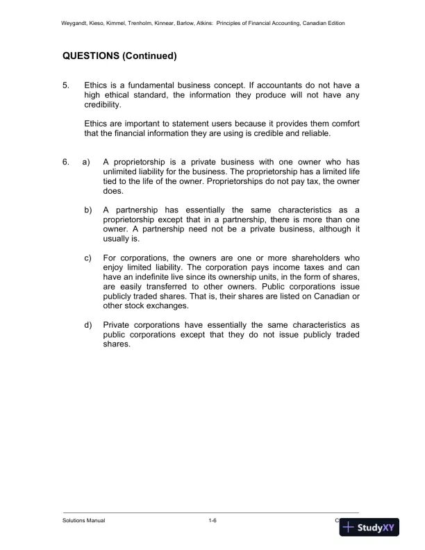 Solution Manual for Principles of Financial Accounting, Canadian Edition - Page 7 preview image