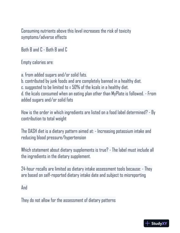 2024 NUSC1165 Nutrition Final Exam Versions With Answers (120 Solved Questions) - Page 9 preview image