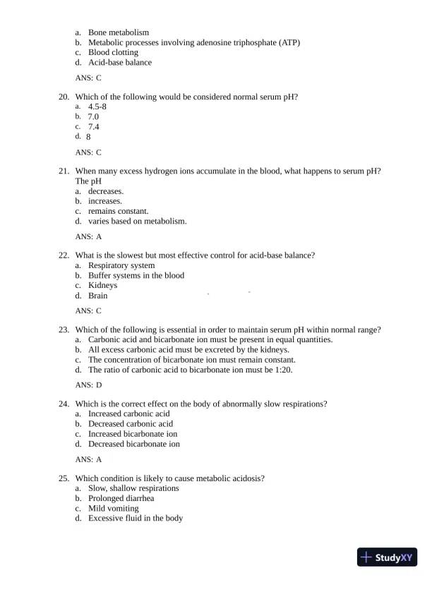 Test Bank for Gould's Pathophysiology for the Health Professions, 7th Edition (Chapters 1-28) - Page 12 preview image