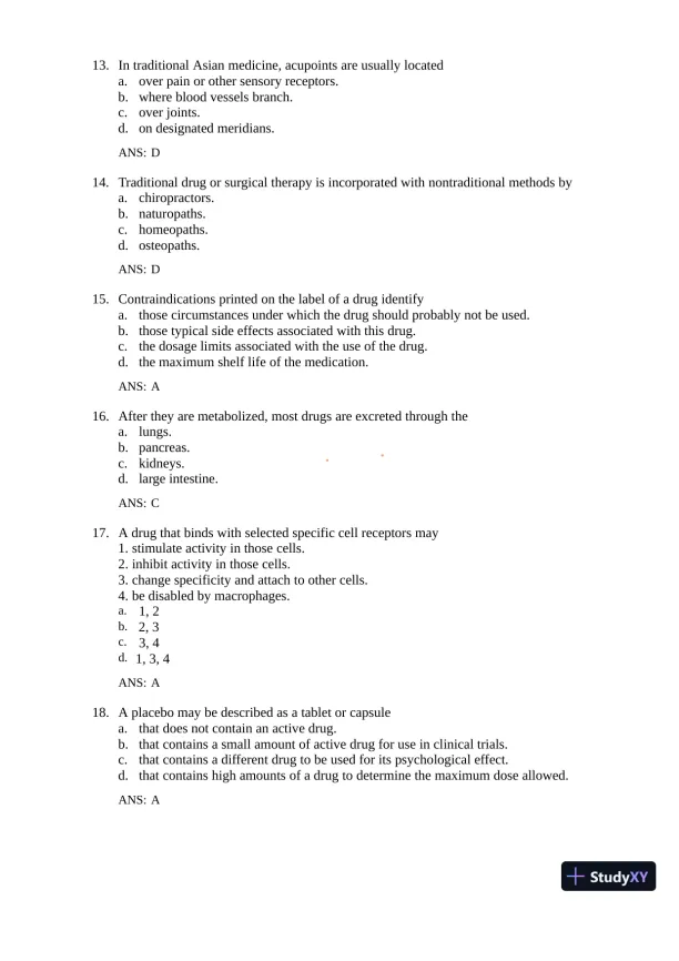 Test Bank for Gould's Pathophysiology for the Health Professions, 7th Edition (Chapters 1-28) - Page 20 preview image