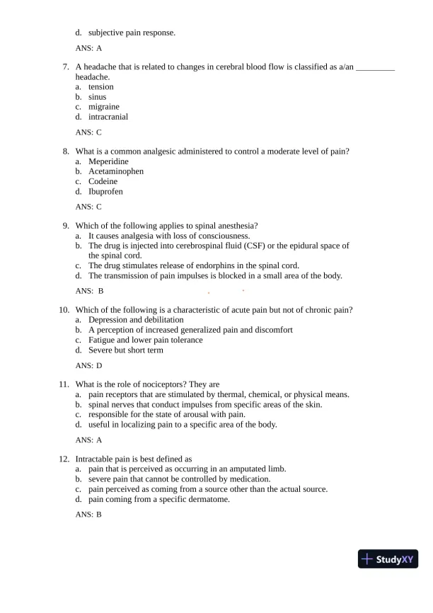 Test Bank for Gould's Pathophysiology for the Health Professions, 7th Edition (Chapters 1-28) - Page 24 preview image