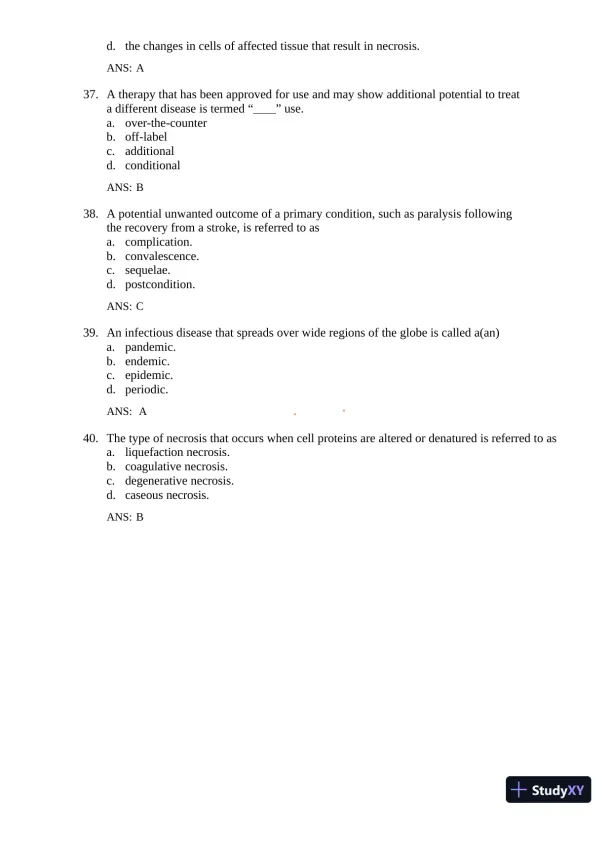 Test Bank for Gould's Pathophysiology for the Health Professions, 7th Edition (Chapters 1-28) - Page 8 preview image