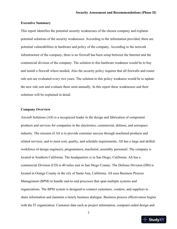 SE571 Principles of Information Security and Privacy Security Assessment and Recommendations (Phase II) - Page 4 preview image