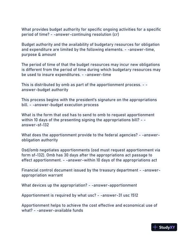 2023-2024 CDFM Module 1 Practice Exam with Answers (431 Solved Questions) - Page 9 preview image