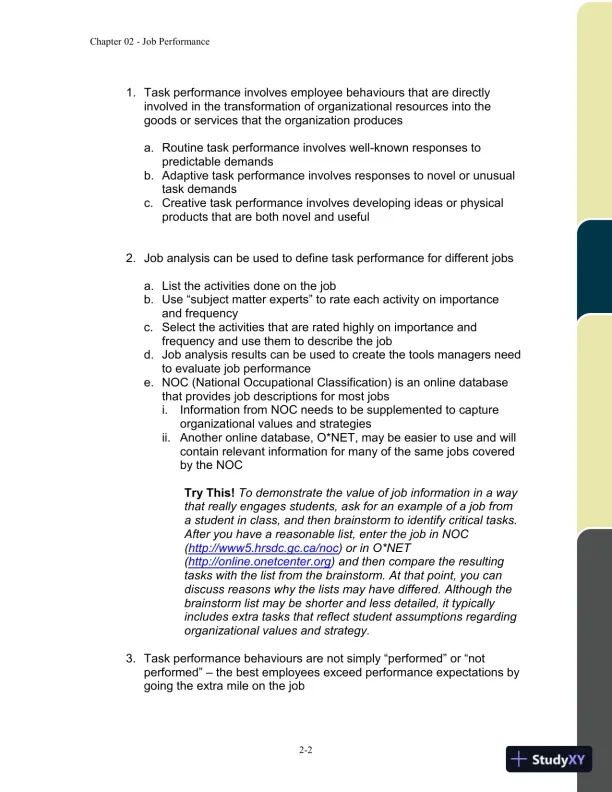 Organizational Behaviour: Improving Performance And Commitment In The Workplace, Second Canadian Edition Solution Manual - Page 16 preview image