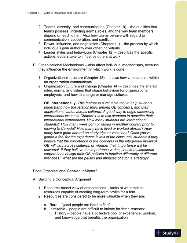 Organizational Behaviour: Improving Performance And Commitment In The Workplace, Second Canadian Edition Solution Manual - Page 4 preview image