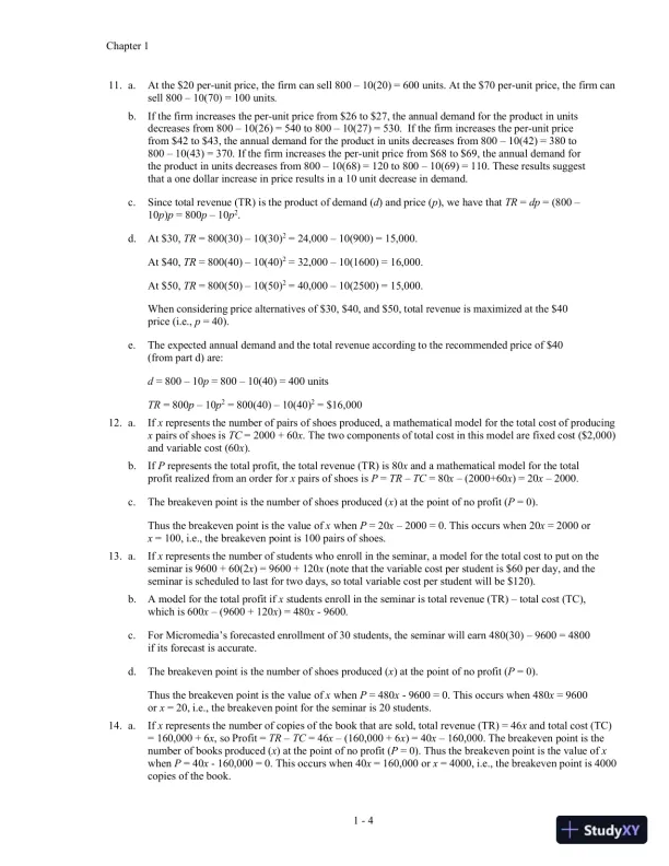 Quantitative Methods For Business, 12th Edition Solution Manual - Page 8 preview image