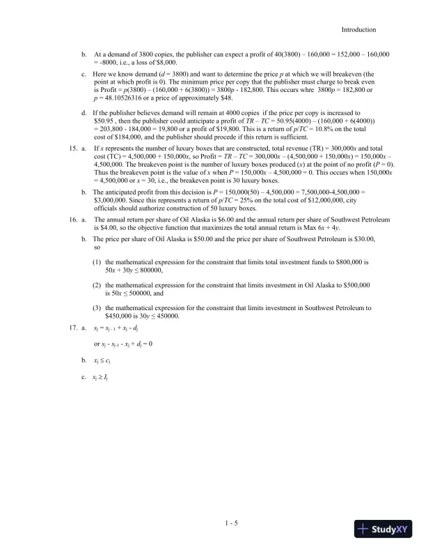 Quantitative Methods For Business, 12th Edition Solution Manual - Page 9 preview image