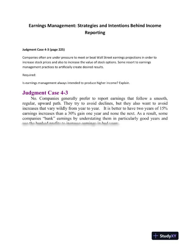 Earnings Management: Strategies and Intentions Behind Income Reporting - Page 1 preview image