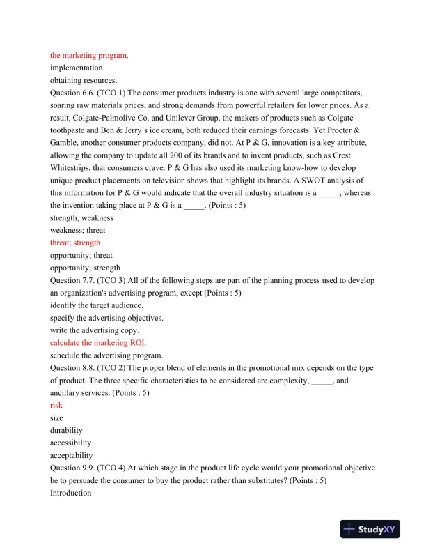 Devry BUSN319 Final Exam August 2015 - Page 3 preview image