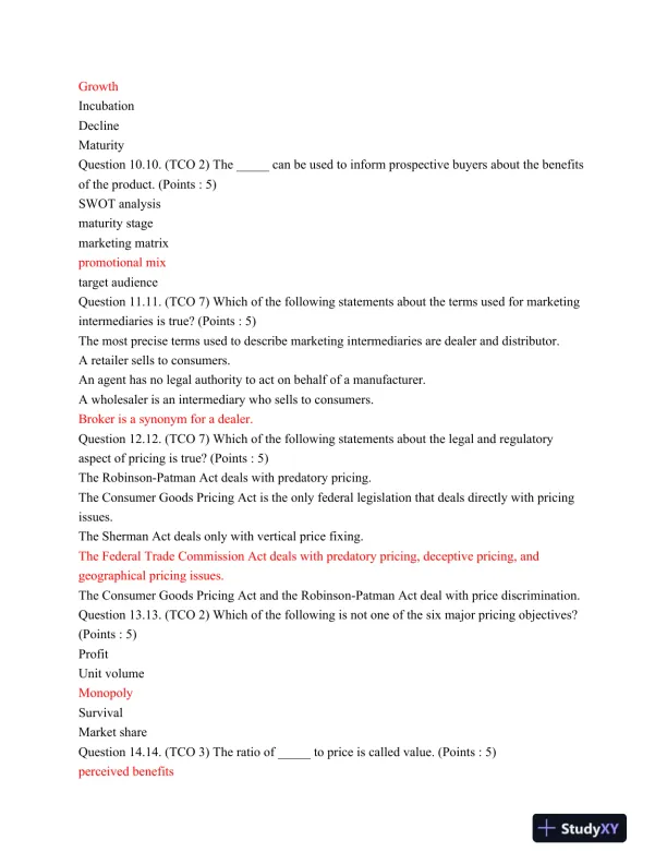 Devry BUSN319 Final Exam August 2015 - Page 4 preview image