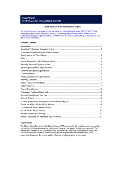 Understanding the Marine Corps Performance Evaluat - Page 1 preview image