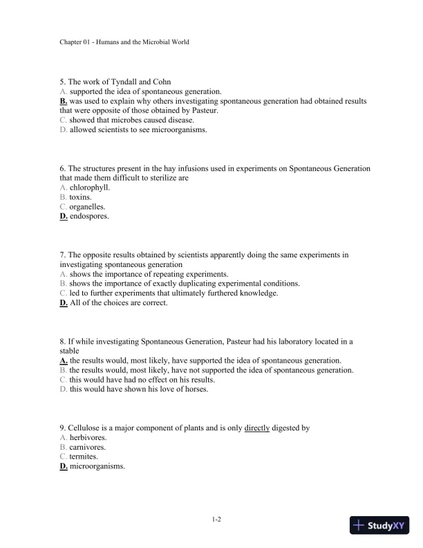 Test Bank For Microbiology: A Human Perspective, 6th Edition - Page 3 preview image