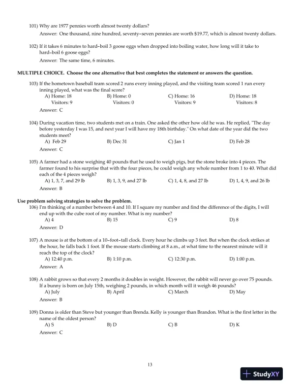Mathematical Ideas, 13th Edition Test Bank - Page 14 preview image