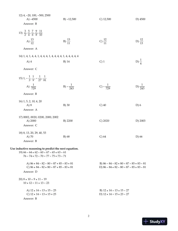 Mathematical Ideas, 13th Edition Test Bank - Page 3 preview image