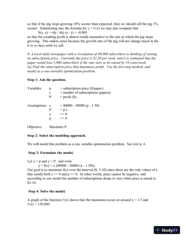 Solution Manual for Mathematical Modeling, 4th Edition - Page 16 preview image