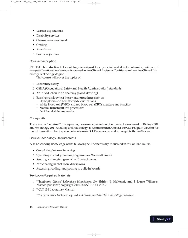 Lecture Notes for Clinical Laboratory Hematology, 2nd Edition - Page 17 preview image
