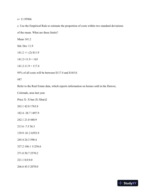 Statistical Analysis of Wait Times, Electricity Costs, and Real Estate Prices: QNT 561 Week 1 Homework - Page 4 preview image