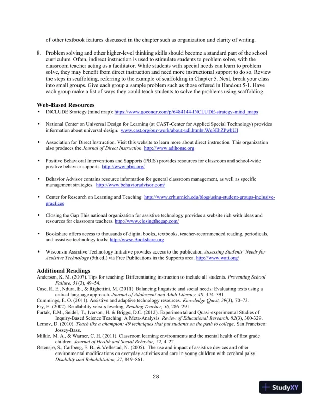 Lecture Notes for Including Students with Special Needs: A Practical Guide for Classroom Teachers, 8th Edition - Page 31 preview image
