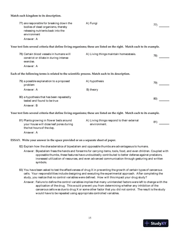 Human Biology: Concepts And Current Issues , 6th Edition Test Bank - Page 16 preview image