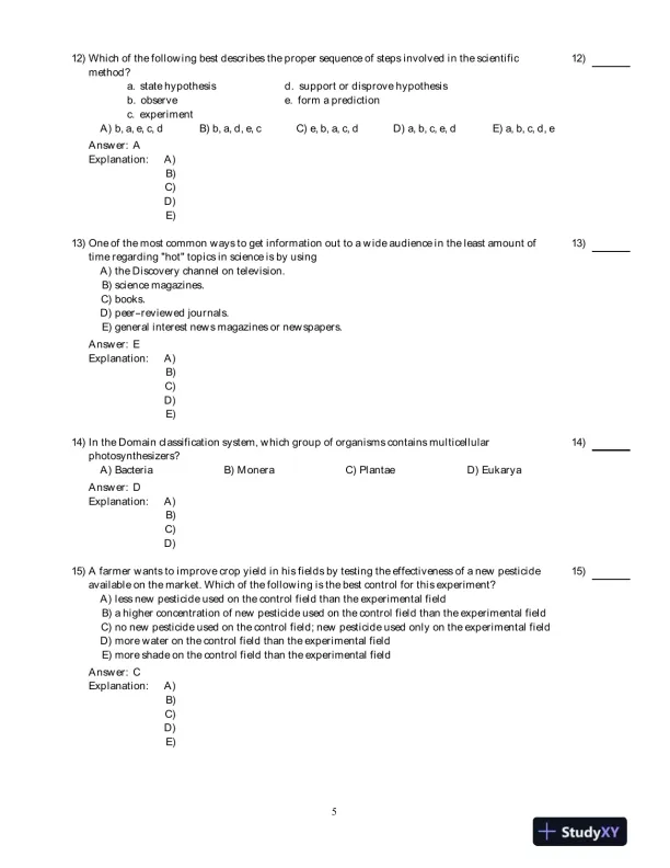 Human Biology: Concepts And Current Issues , 6th Edition Test Bank - Page 6 preview image