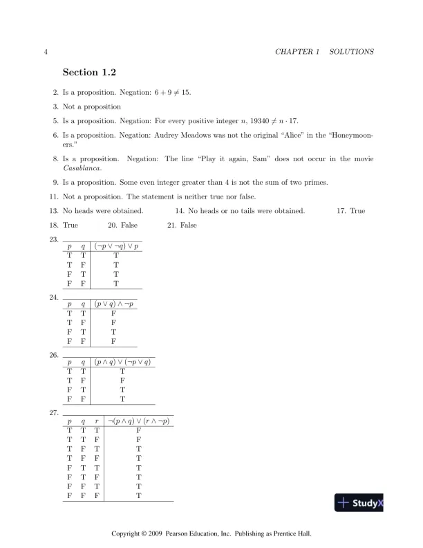 Solution Manual For Discrete Mathematics, 7th Edition - Page 5 preview image
