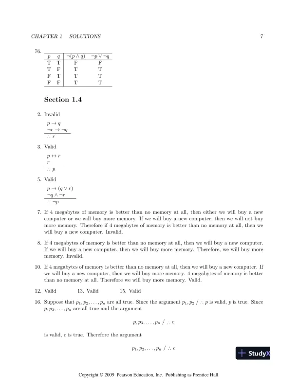 Solution Manual For Discrete Mathematics, 7th Edition - Page 8 preview image