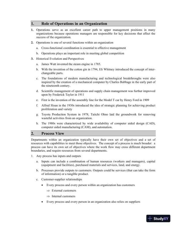 Class Notes For Operations Management: Processes and Supply Chains, 11th Edition - Page 4 preview image