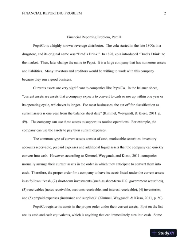 ACC/290 Financial Reporting Problem, Part II University of Phoenix - Page 3 preview image