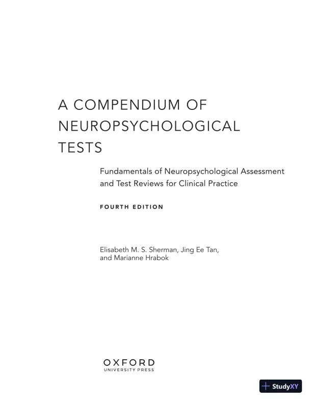 A Compendium of Neuropsychological Tests: Fundamentals of Neuropsychological Assessment and Test Reviews for Clinical Practice (2022) - Page 5 preview image