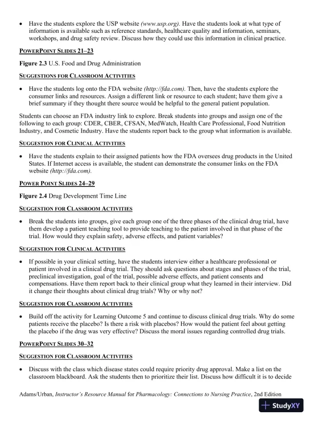 Class Notes for Pharmacology Connections to Nursing Practice, 2nd Edition - Page 18 preview image