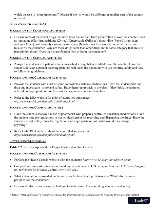 Class Notes for Pharmacology Connections to Nursing Practice, 2nd Edition - Page 19 preview image
