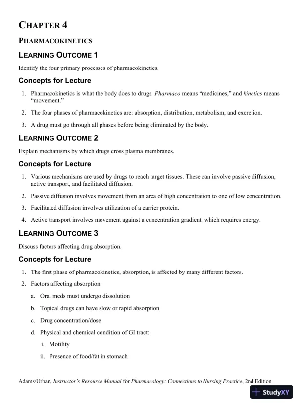 Class Notes for Pharmacology Connections to Nursing Practice, 2nd Edition - Page 31 preview image