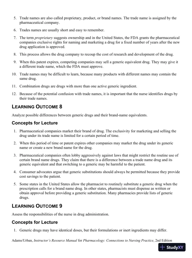 Class Notes for Pharmacology Connections to Nursing Practice, 2nd Edition - Page 6 preview image