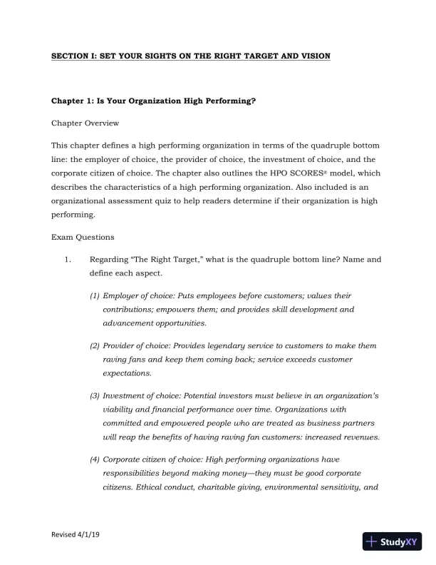 Solution Manual for Leading at a Higher Level: Blanchard on Leadership and Creating High Performing Organizations, 3rd Edition - Page 8 preview image