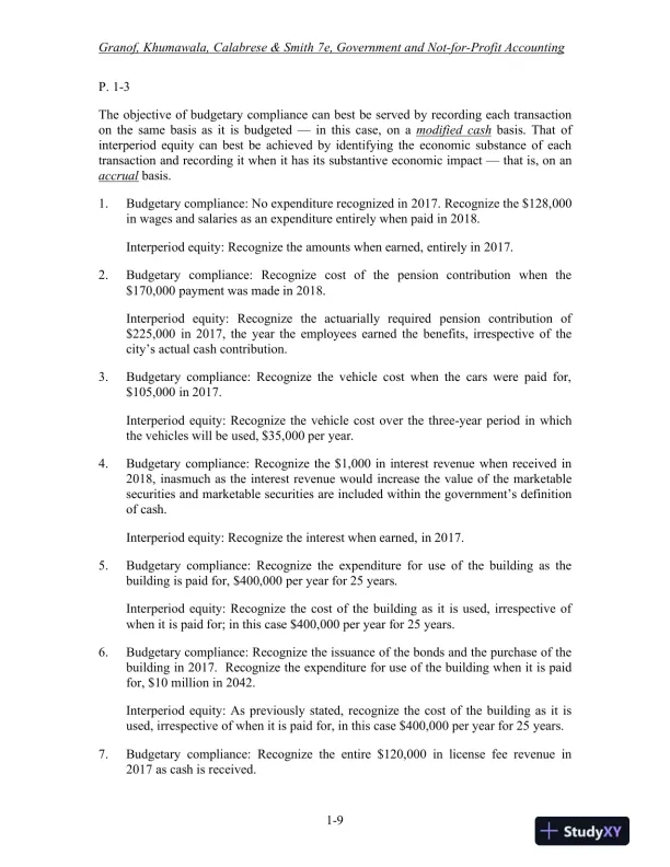 Government and Not-for-Profit Accounting, Binder Ready Version: Concepts and Practices, 7th Edition Solution Manual - Page 10 preview image