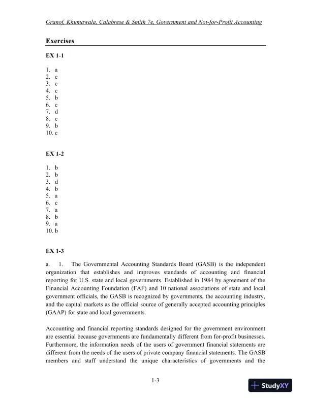 Government and Not-for-Profit Accounting, Binder Ready Version: Concepts and Practices, 7th Edition Solution Manual - Page 4 preview image