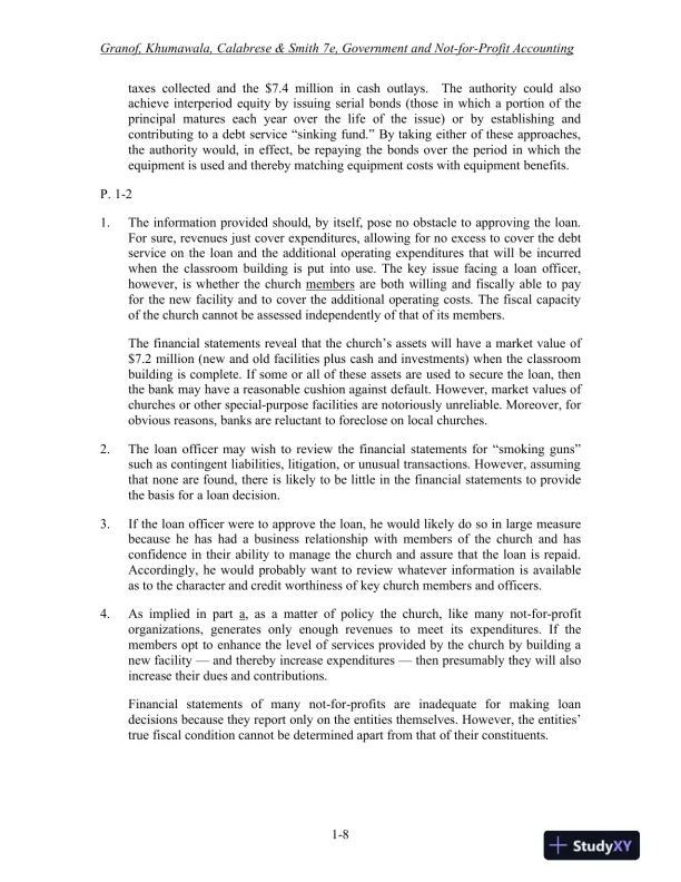 Government and Not-for-Profit Accounting, Binder Ready Version: Concepts and Practices, 7th Edition Solution Manual - Page 9 preview image