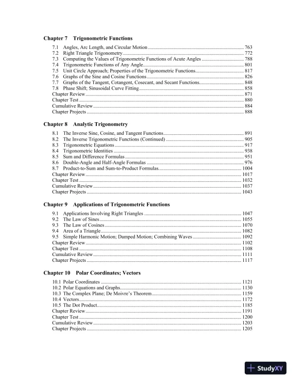Solution Manual for Algebra and Trigonometry Enhanced with Graphing Utilities, 8th Edition - Page 5 preview image