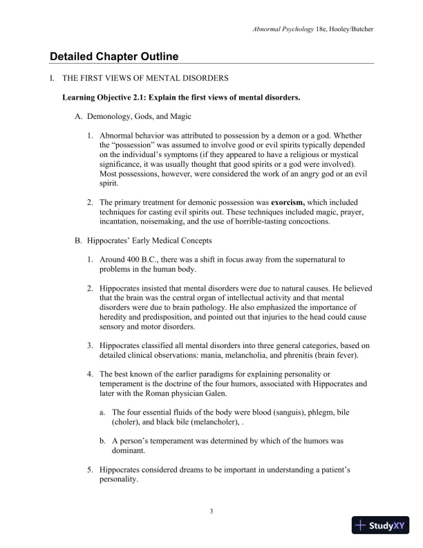 Lecture Notes For Abnormal Psychology, 18th Edition - Page 29 preview image