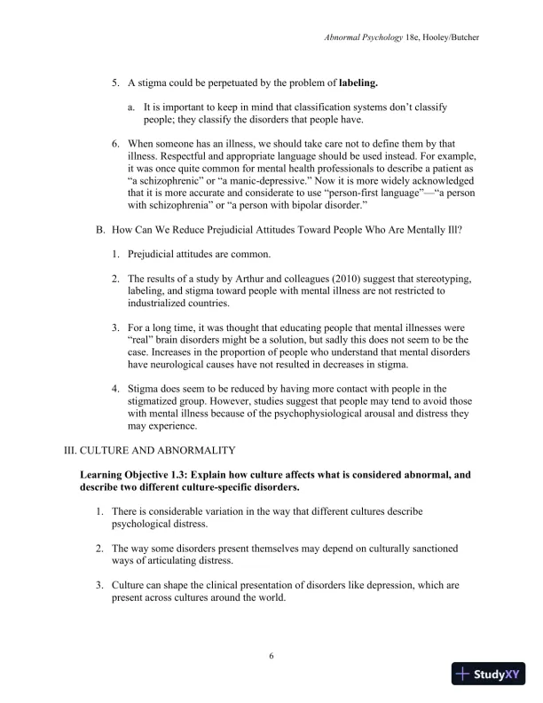 Lecture Notes For Abnormal Psychology, 18th Edition - Page 8 preview image