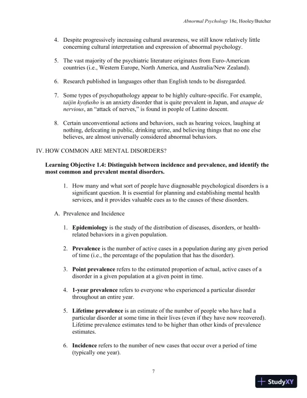 Lecture Notes For Abnormal Psychology, 18th Edition - Page 9 preview image