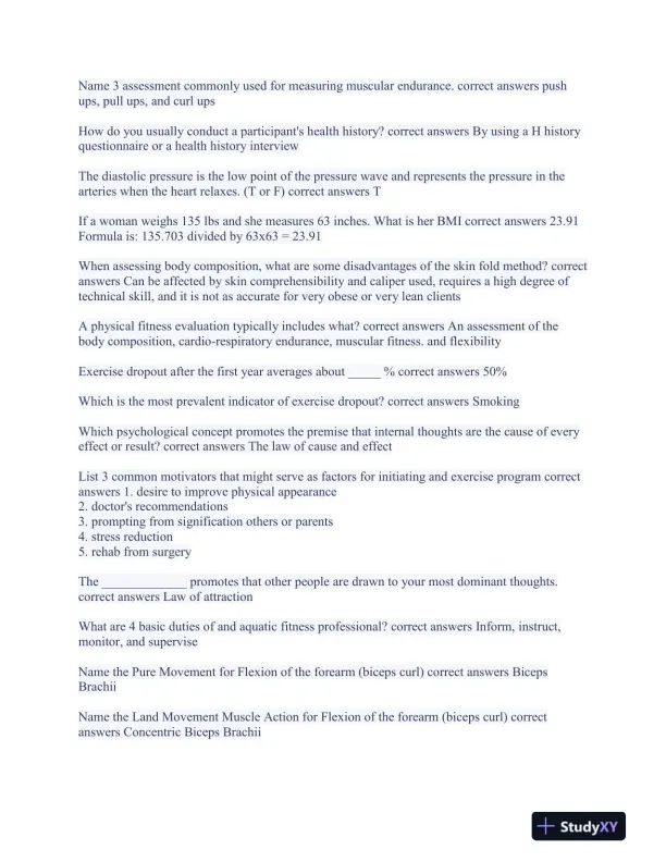 AEA Cardiovascular Certification Exam With Answers (430 Solved Questions) - Page 11 preview image