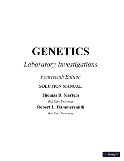 Solution Manual for Genetics Laboratory Investigations, 14th Edition - Page 1 preview image