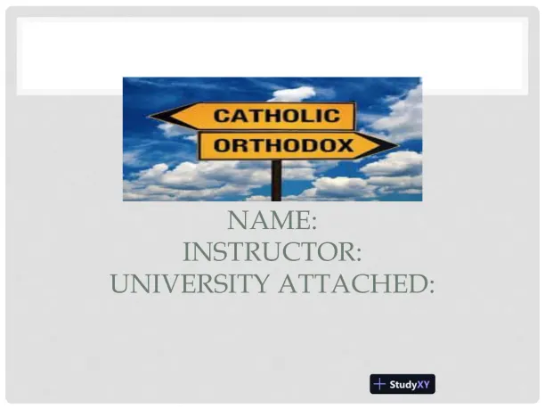 Catholicism Vs Orthodoxy - Page 1 preview image