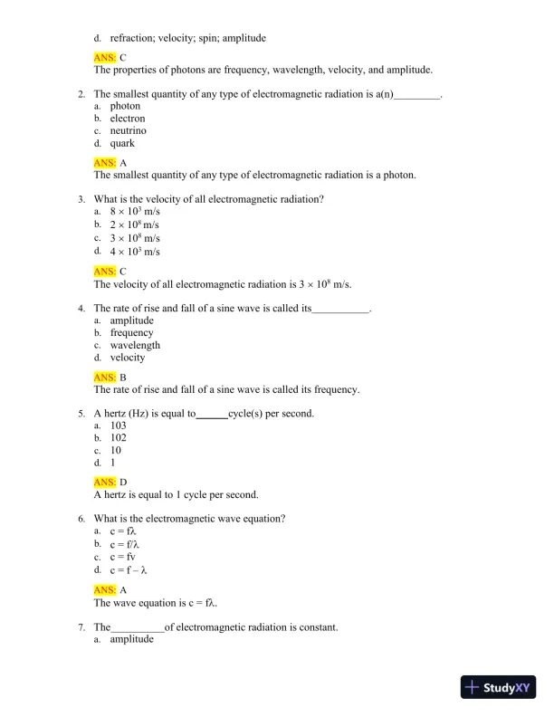 Test Bank for Radiologic Science for Technologists: Physics, Biology, and Protection, 12th Edition (Chapters 1-40) - Page 14 preview image
