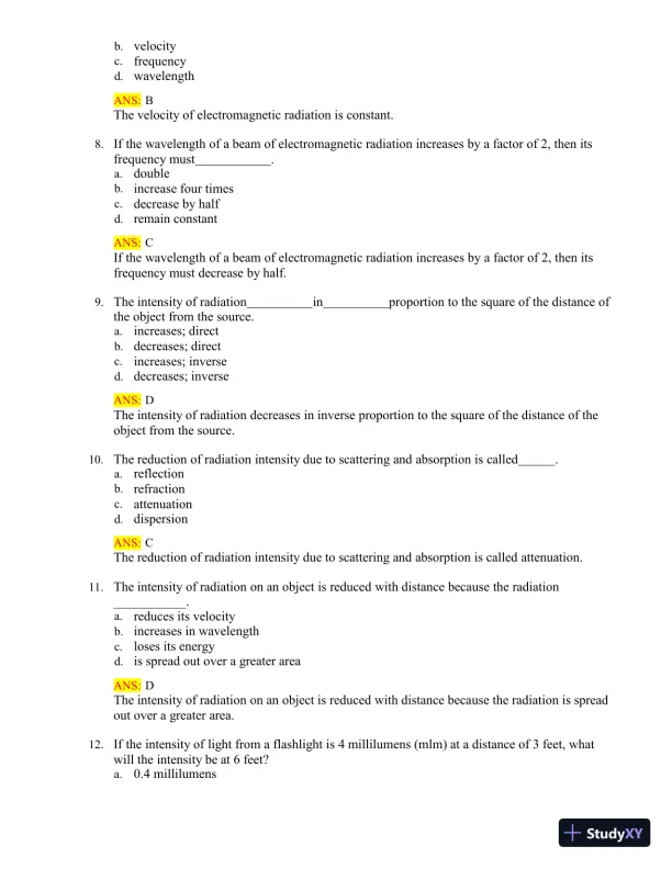 Test Bank for Radiologic Science for Technologists: Physics, Biology, and Protection, 12th Edition (Chapters 1-40) - Page 15 preview image